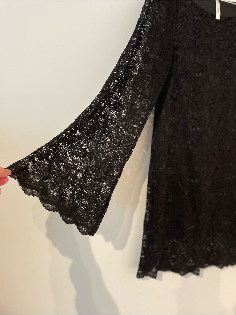 Black Lace Long-Sleeve Shift Dress/tunic - Picture 3 of 5